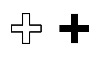 Hospital sign icon in editable stroke and flat vector illustrations