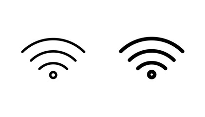 Wifi icon in editable stroke and flat vector illustrations