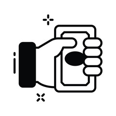 A customizable glyph icon of money payment