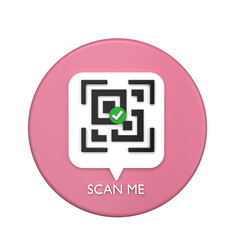 Fototapeta premium Modern 3d qr code,3d scan icon&nbsp;great design for any purposes.