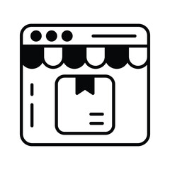 Visually appealing glyph icon of shopping website