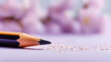 Obraz premium Elegant Pencil on Right with Soft Lighting for Education and Artistic Writing Imagery