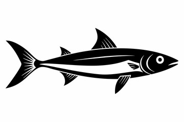 sardine silhouette line art vector illustration with a white background