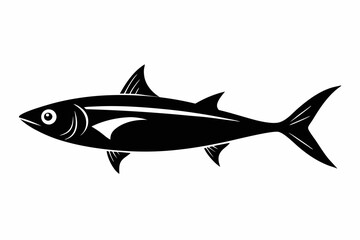 sardine silhouette line art vector illustration with a white background