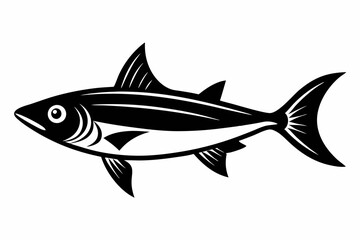 Obraz premium sardine silhouette line art vector illustration with a white background