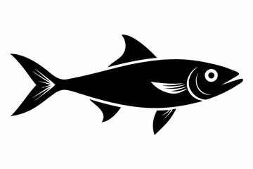 sardine silhouette line art vector illustration with a white background