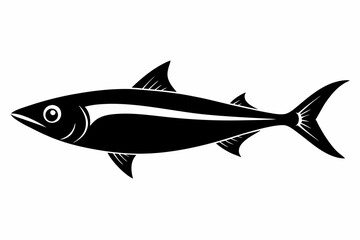 sardine silhouette line art vector illustration with a white background