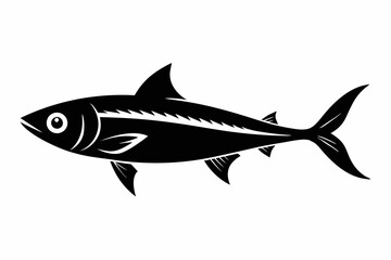 sardine silhouette line art vector illustration with a white background