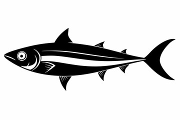 sardine silhouette line art vector illustration with a white background