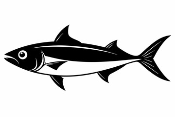 sardine silhouette line art vector illustration with a white background