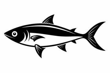 sardine silhouette line art vector illustration with a white background