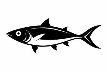 Obraz premium sardine silhouette line art vector illustration with a white background