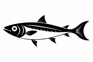 sardine silhouette line art vector illustration with a white background