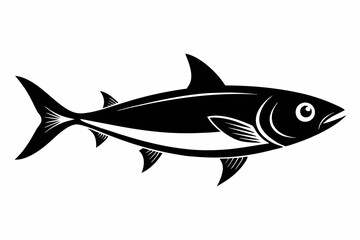 sardine silhouette line art vector illustration with a white background
