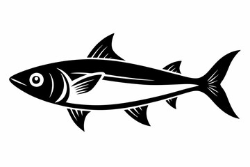sardine silhouette line art vector illustration with a white background