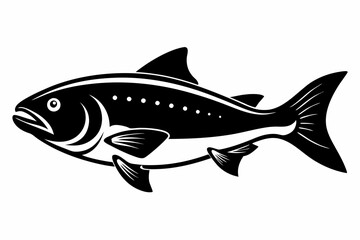 trout silhouette line art vector illustration with a white background