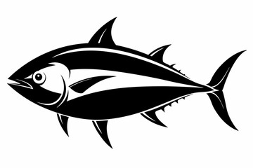 tuna silhouette line art vector illustration with a white background