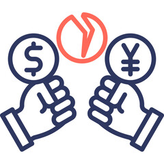 War Economy line color icon