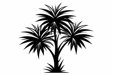 Fototapeta premium yucca silhouette line art vector illustration with a white background