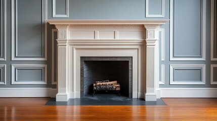 Elegant White Fireplace in a Classic Interior