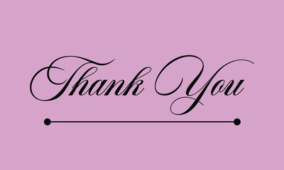 Black thank you lettering font vector illustration on white background for cover, brochure, business card. Vector Illustration .EPS 10 .