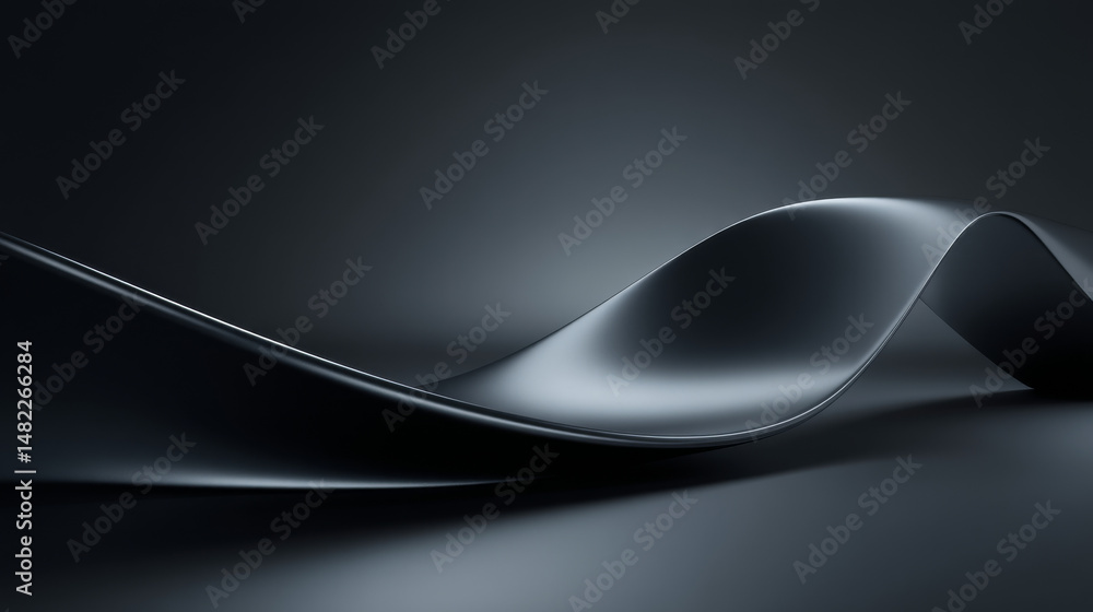 Poster abstract dark wave design with smooth curves and shadows for digital backgrounds.