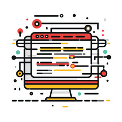 Obraz premium 2D programming web icon in line style Icons, Flat lay Icon