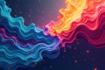 Abstract colorful swirls merging together, representing the concept of integration , ripple, colors