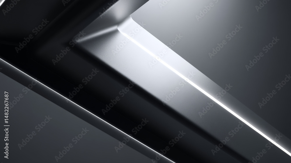Poster abstract metallic surface with sleek lines and reflections for modern design.