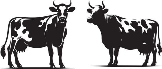 Cheerful Cartoon Cow Vector Art – Cow No 6