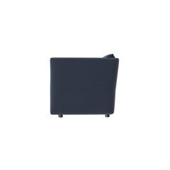 modern navy blue sofa side view isolated.