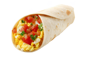 Delicious Scrambled Egg and Tomato Breakfast Burrito Recipe