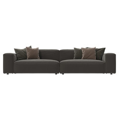modern low profile sofa front view isolated.
