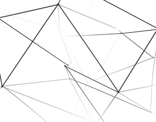 Fototapeta premium Abstract grayscale geometric network of intersecting lines and shapes