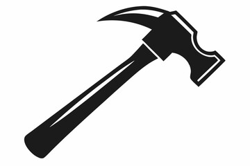 hammer silhouette line art vector illustration with a white background
