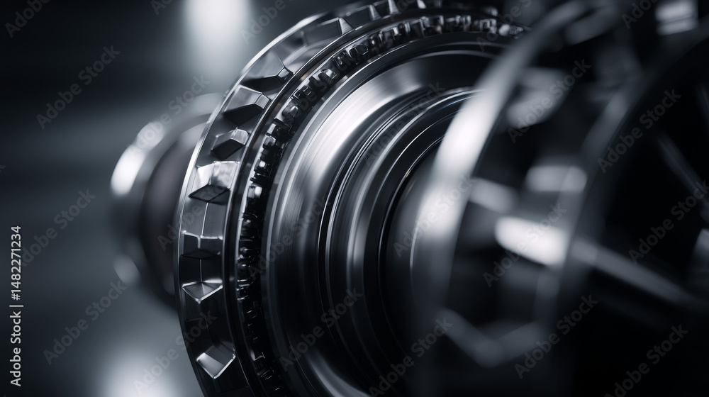 Poster close-up of a detailed mechanical component showcasing precision engineering.