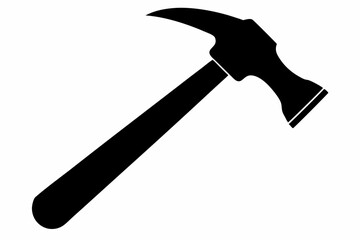 hammer silhouette line art vector illustration with a white background