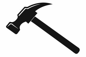 hammer silhouette line art vector illustration with a white background