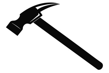 hammer silhouette line art vector illustration with a white background