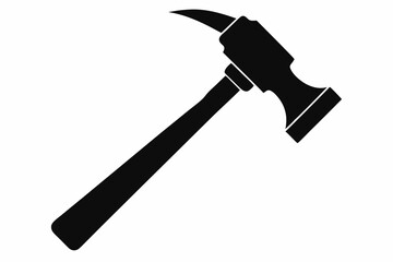 hammer silhouette line art vector illustration with a white background