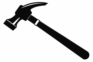 hammer silhouette line art vector illustration with a white background