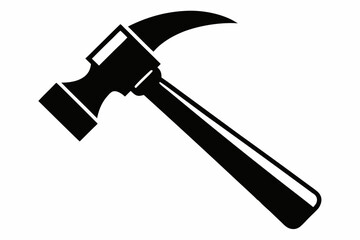hammer silhouette line art vector illustration with a white background