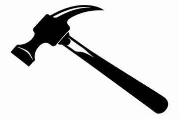 hammer silhouette line art vector illustration with a white background