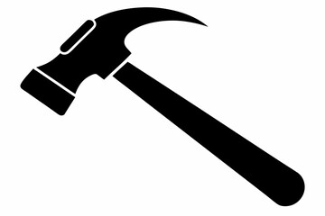 hammer silhouette line art vector illustration with a white background