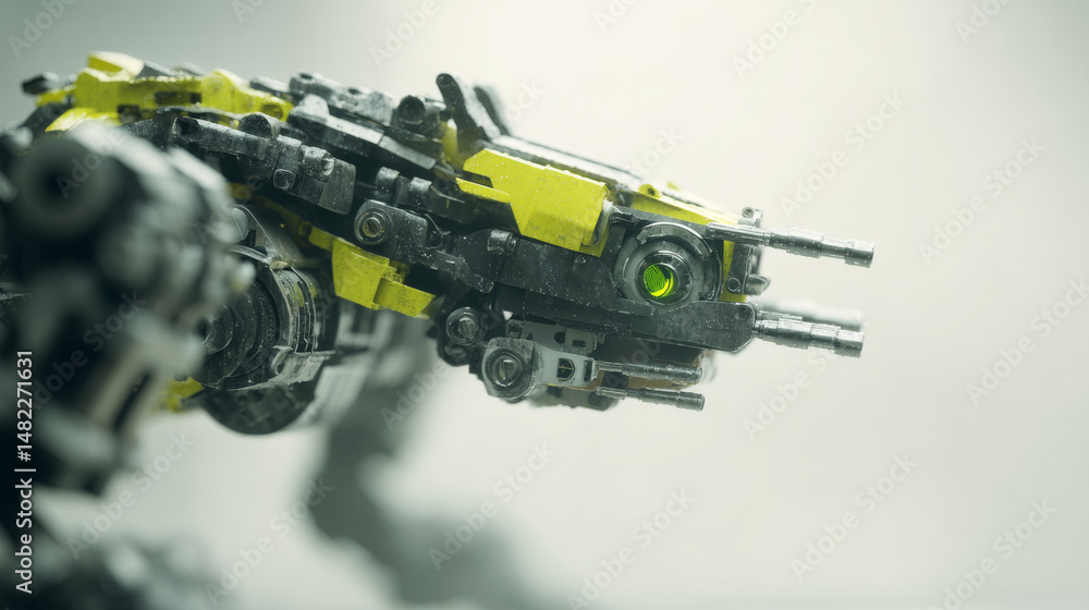 Poster close-up of a futuristic robotic arm showcasing advanced design and innovation.