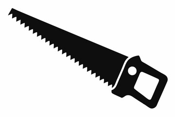 handsaw silhouette line art vector illustration with a white background
