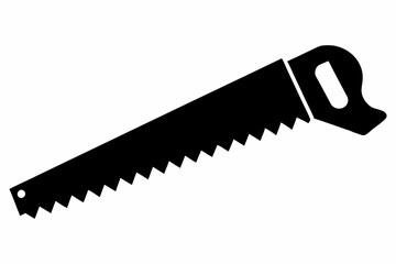 handsaw silhouette line art vector illustration with a white background