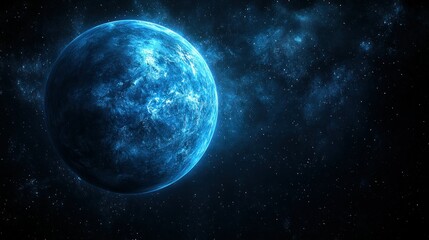 Obraz premium Azure planet in a cosmic expanse