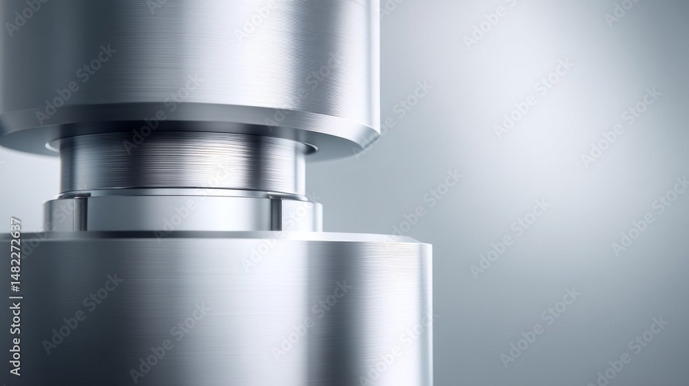 Poster close-up of a metallic component showcasing precision engineering.
