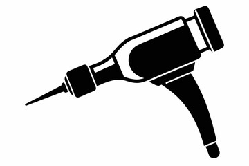 otoscope silhouette line art vector illustration with a white background